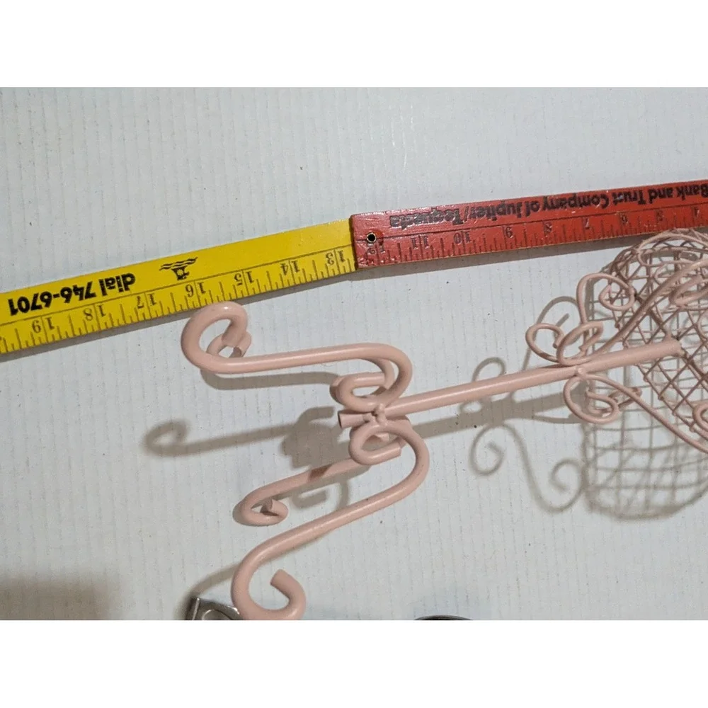 Pink‎ Metal Wire Purse Handbag Decorative Tabletop Stand jewelry Pedestal 15in
